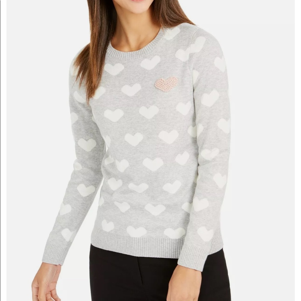 Charter Club Heart Sweater, S - Picture 1 of 6